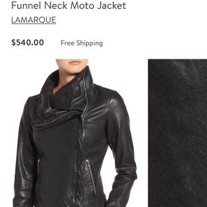 La Marque funnel neck leather jacket
